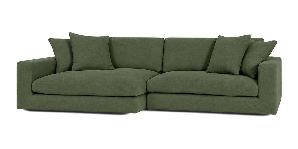 Cloud Cove 2-Piece Chaise Sofa in Heritage Green — Right Arm + Left Chaise