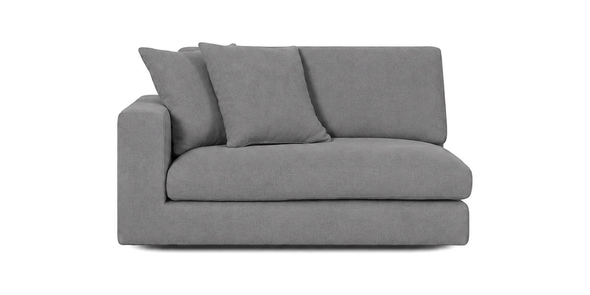Cloud Cove End Arm Module in Medium Grey — End Left Arm