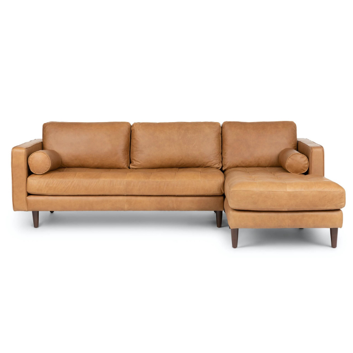 Moke | Leather 4 Seater with Reverse Chaise - Banana Home