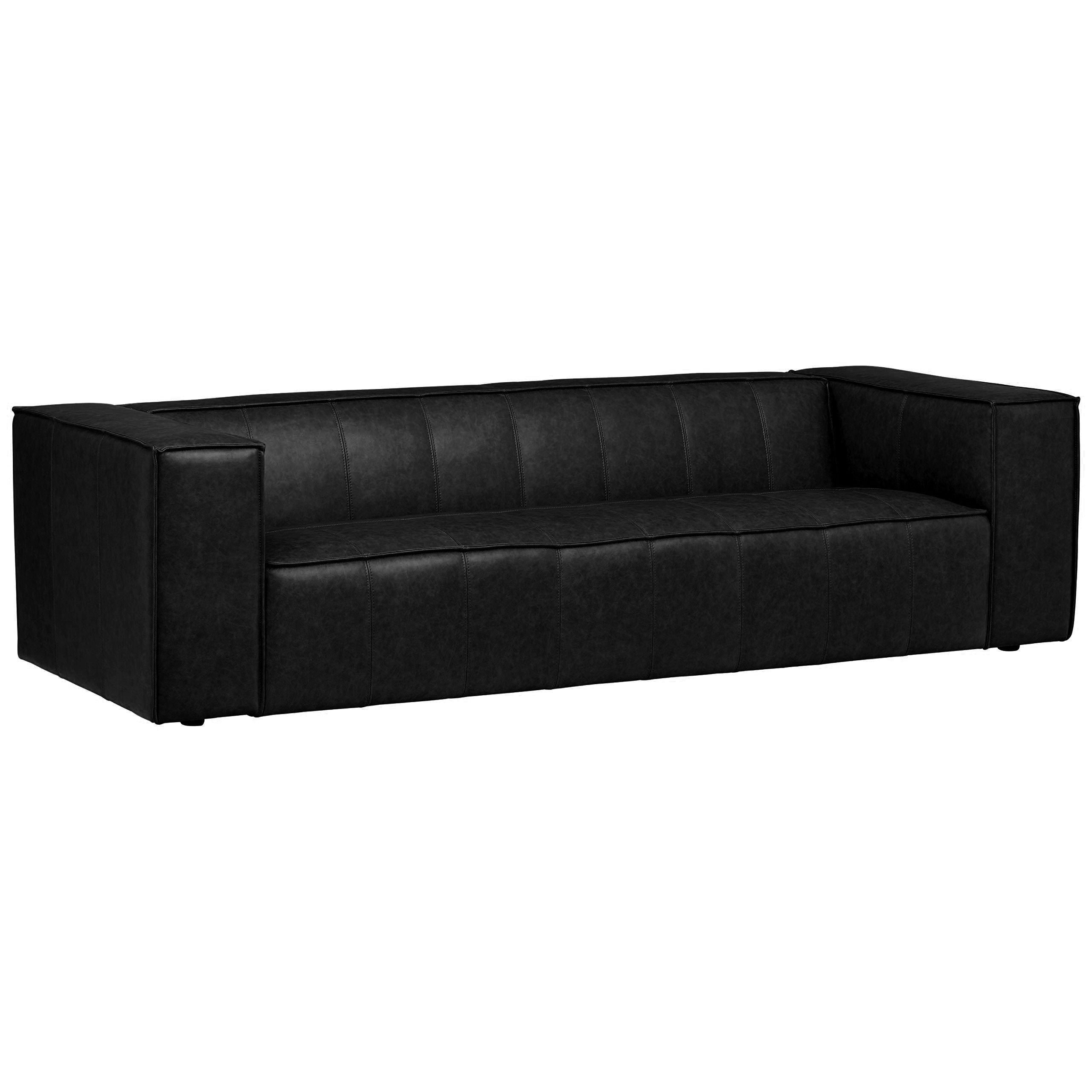 Baree | Large Boxy Leather 3.5 Seater Sofa