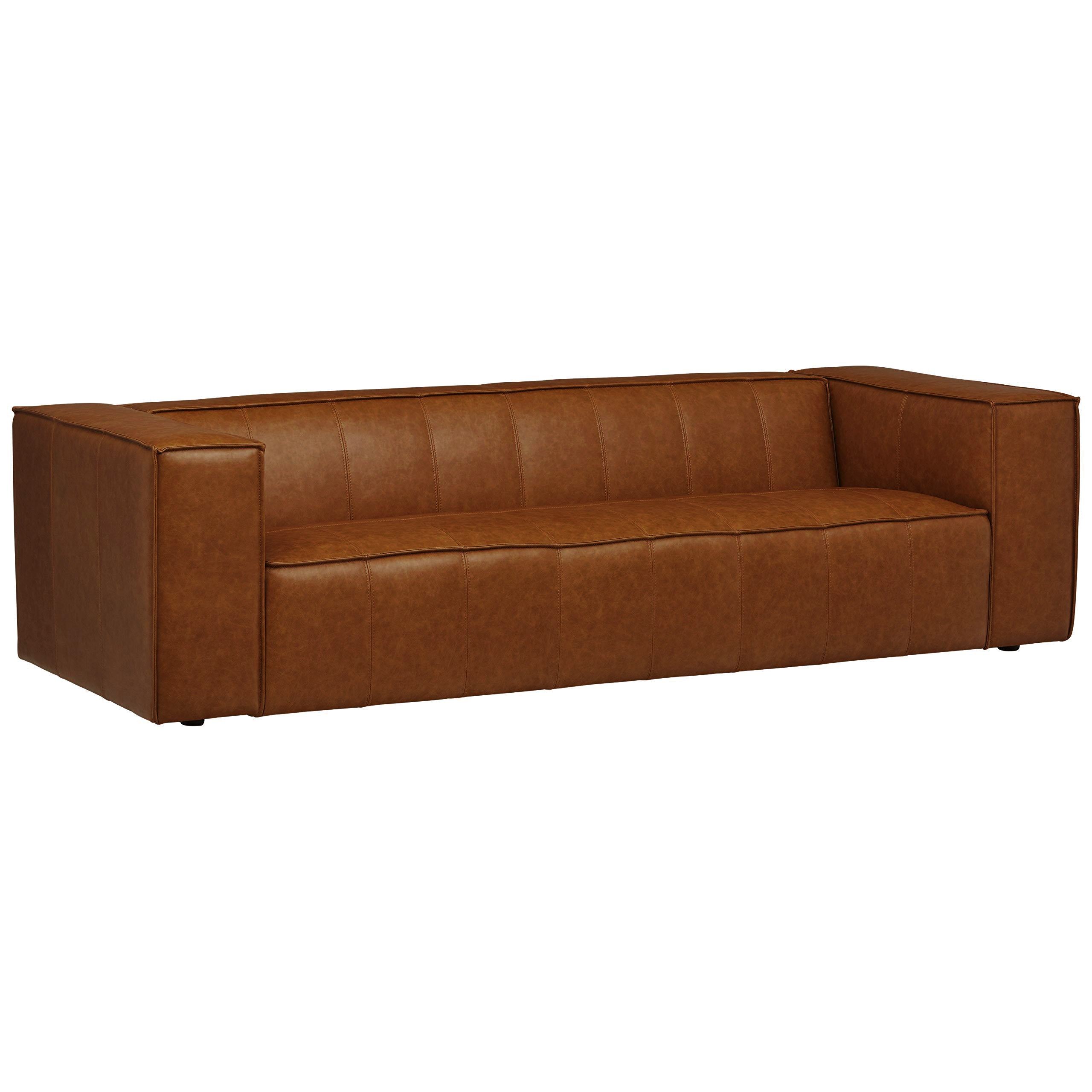 Baree | Large Boxy Leather 3.5 Seater Sofa
