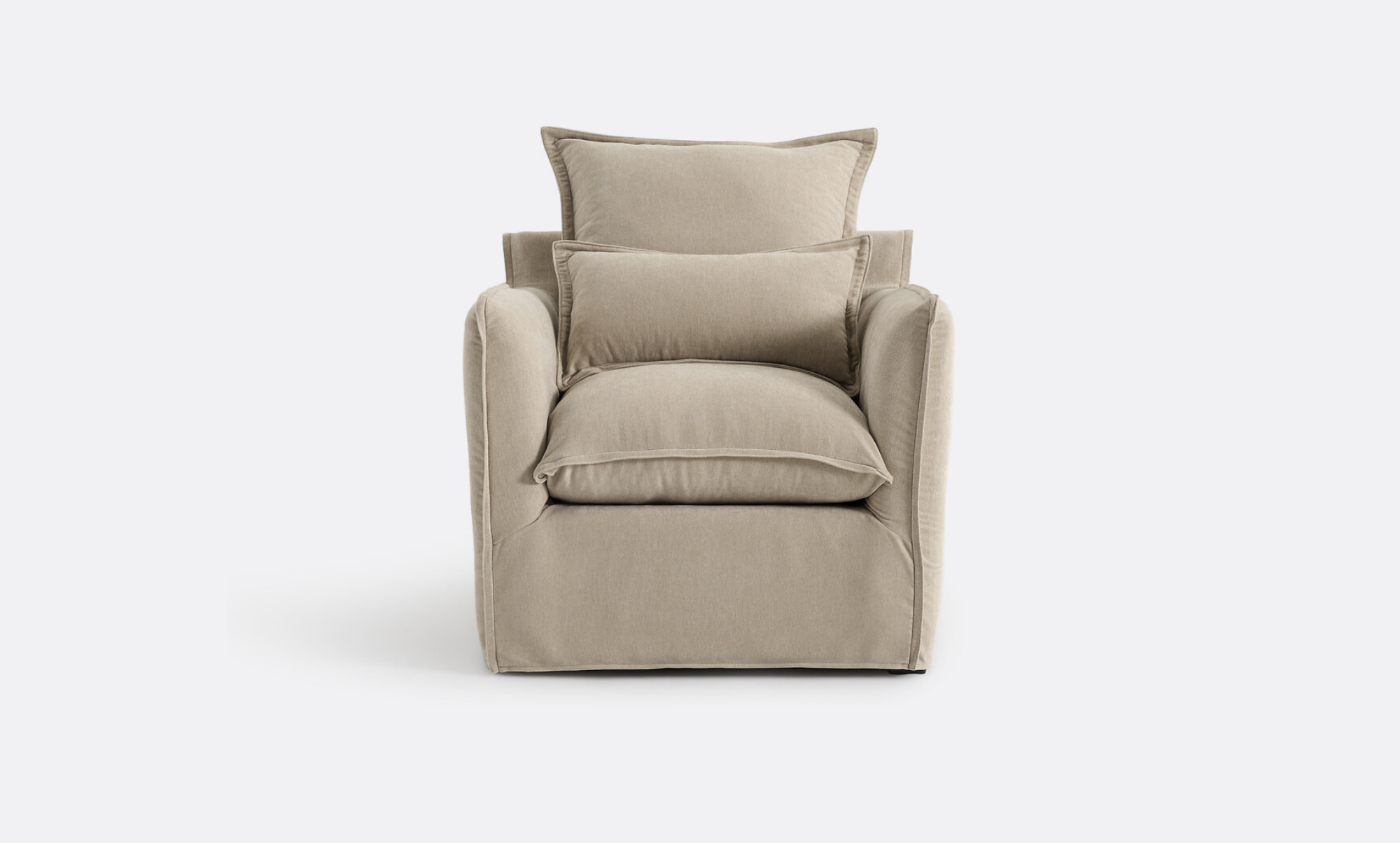 Coastal | Linen Style Slipcovered Feather Armchair Sofa