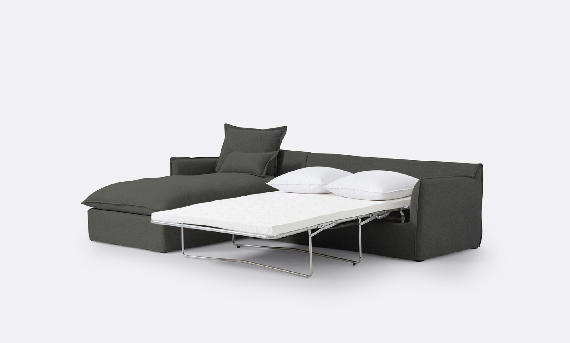 Coastal | Linen Style Slipcovered 4 Seater Sofa Bed Chaise