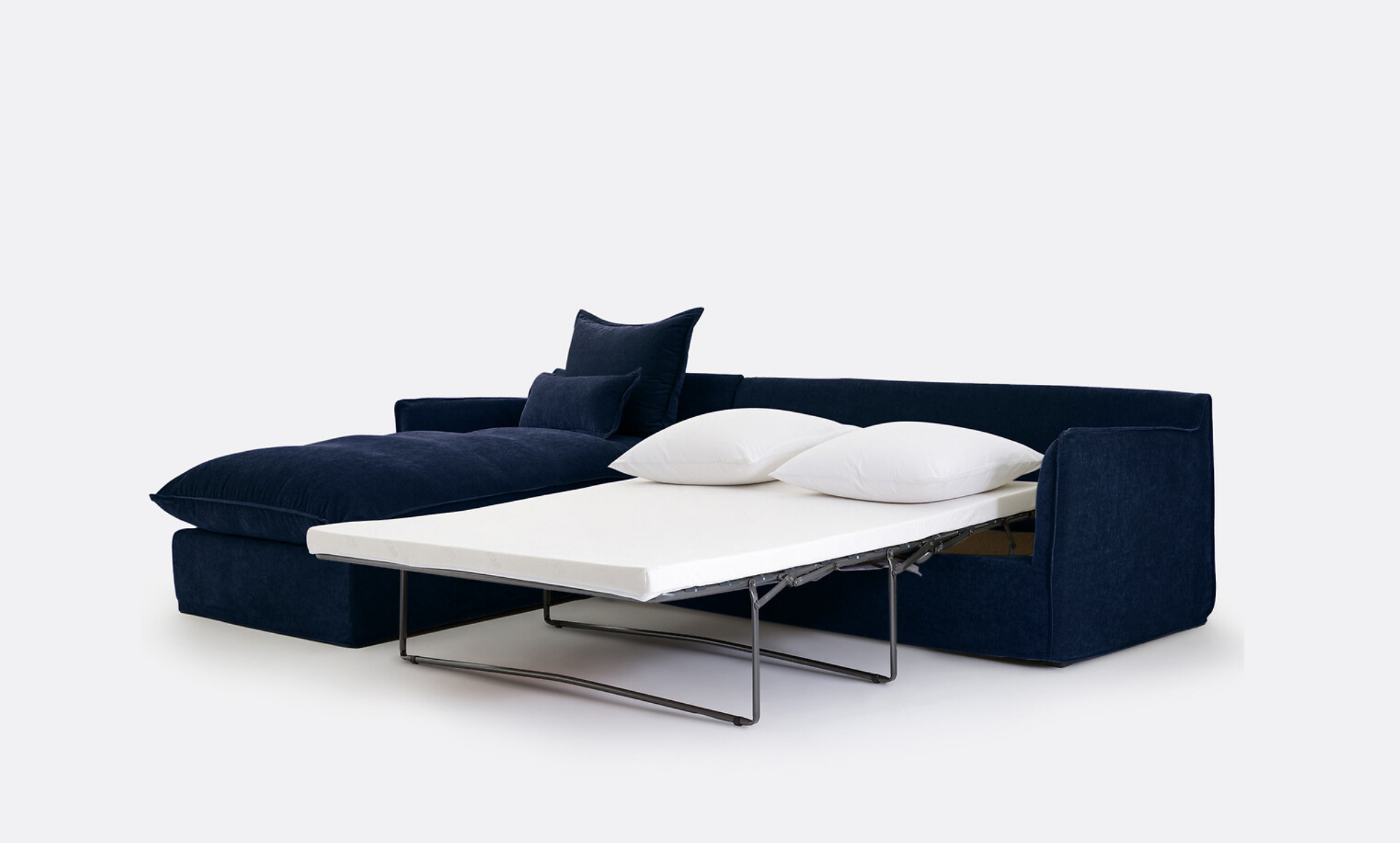 Coastal | Linen Style Slipcovered 4 Seater Sofa Bed Chaise