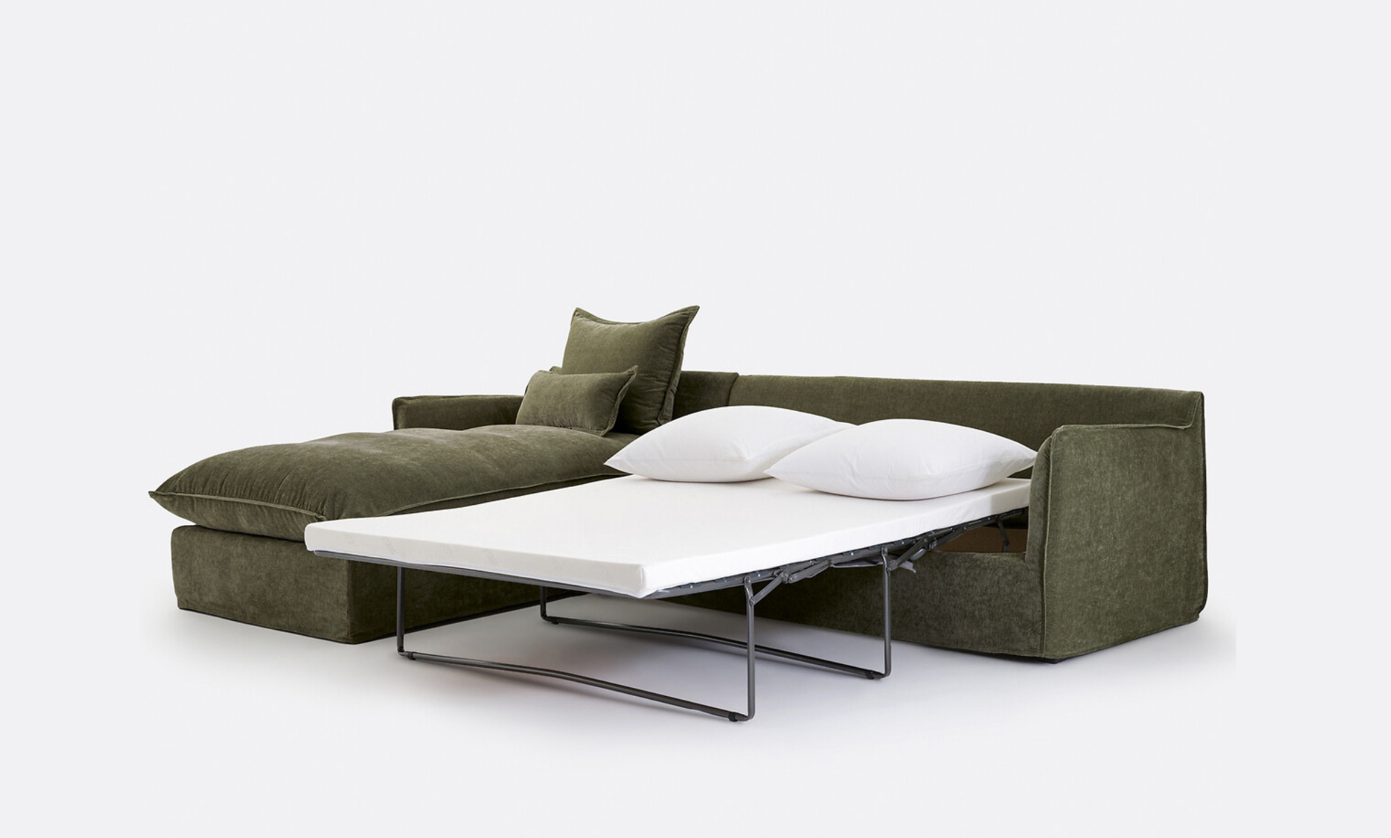 Coastal | Linen Style Slipcovered 4 Seater Sofa Bed Chaise