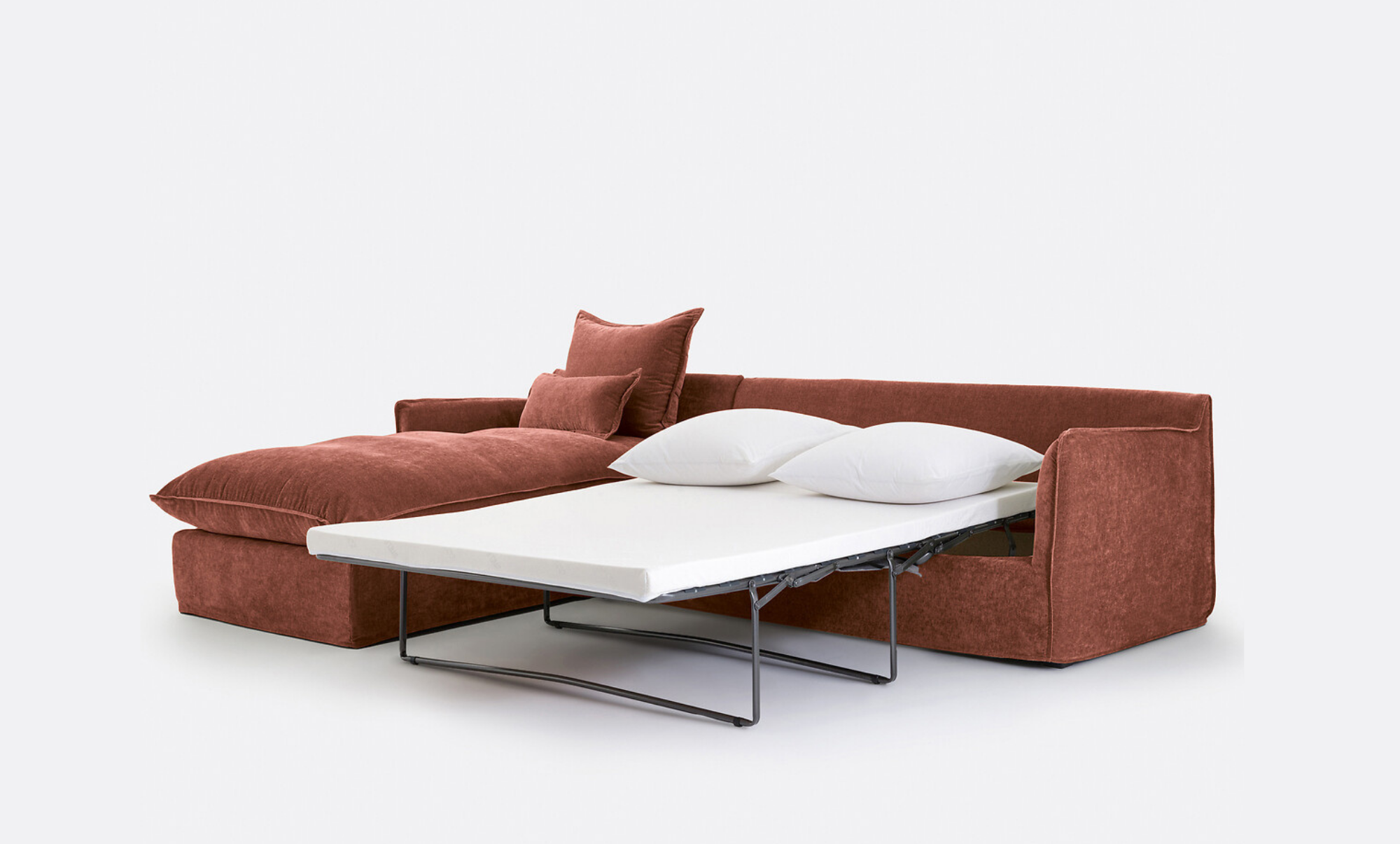 Coastal | Linen Style Slipcovered 4 Seater Sofa Bed Chaise