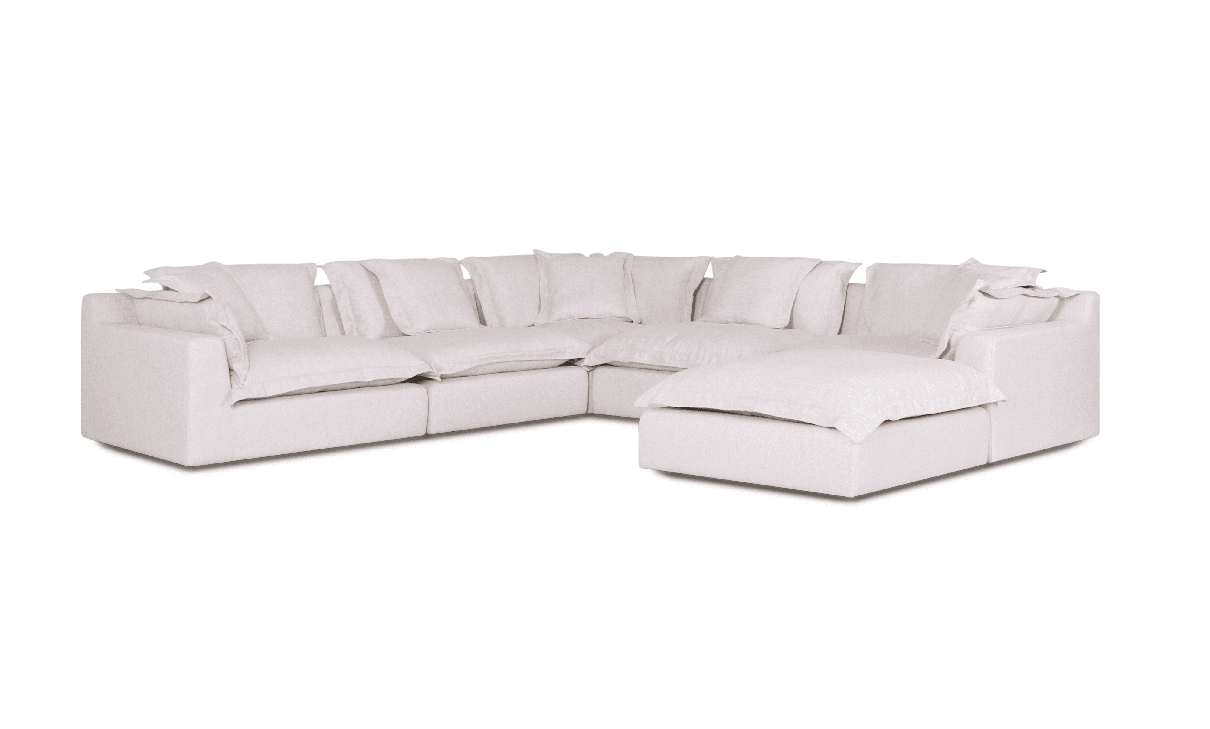 Cloud Cosy | Feather Cloud Modular Couch 5 Pcs Corner with Ottoman