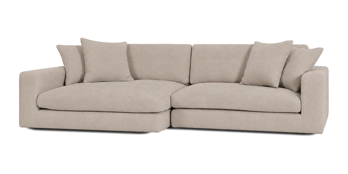 Cloud Cove 2-Piece Chaise Sofa in Almond Beige — Right Arm + Left Chaise