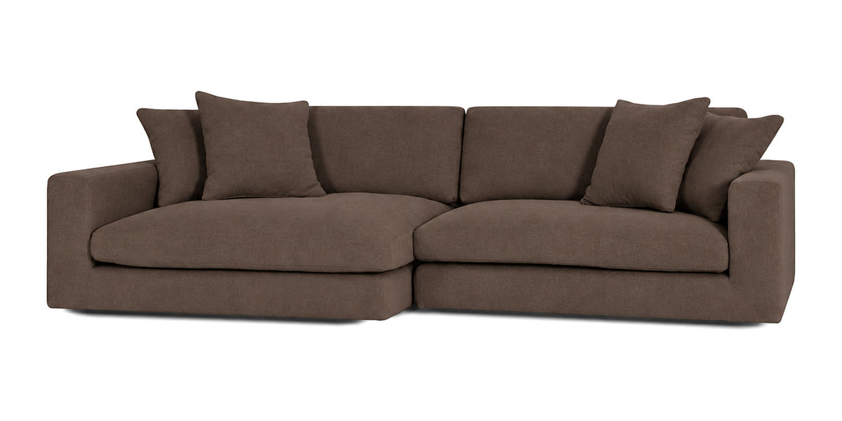 Cloud Cove 2-Piece Chaise Sofa in Chocolate Brown — Right Arm + Left Chaise