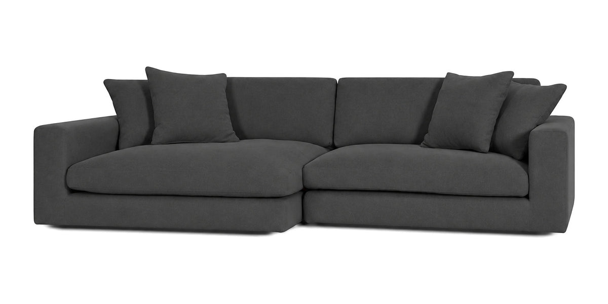 Cloud Cove 2-Piece Chaise Sofa in Dark Charcoal — Right Arm + Left Chaise