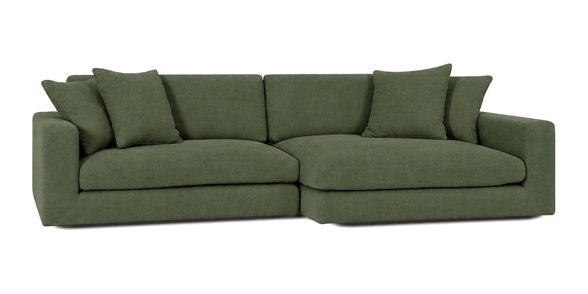 Cloud Cove 2-Piece Chaise Sofa in Heritage Green — Left Arm + Right Chaise
