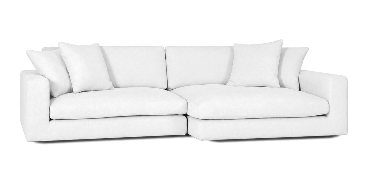 Cloud Cove 2-Piece Chaise Sofa in Warm White — Left Arm + Right Chaise
