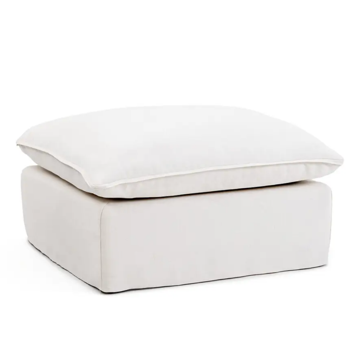 Coastal | Linen Style Ottoman - Banana Home