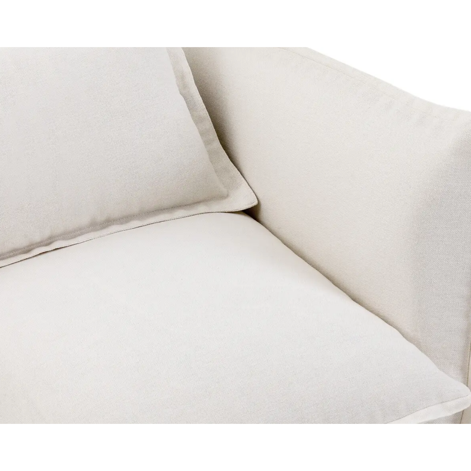 Coastal | Linen Style Slipcovered Feather 1 Seater Sofa - Banana Home