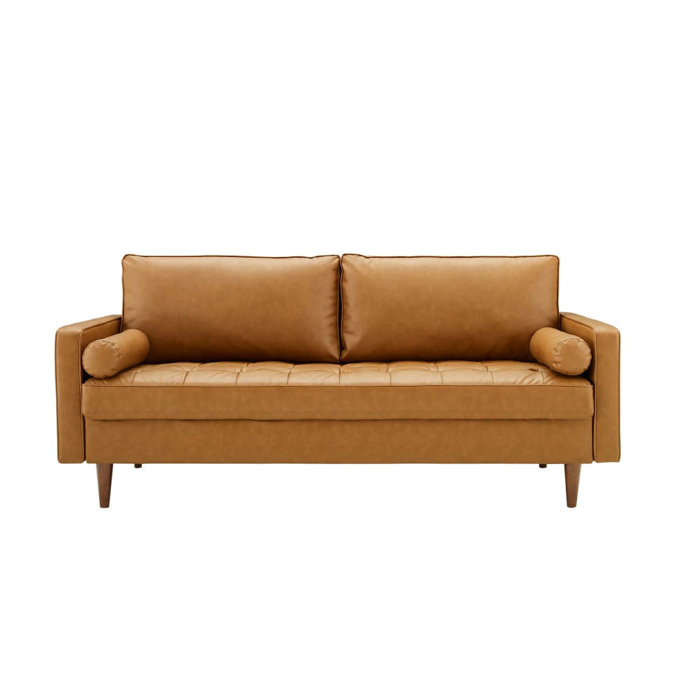 Indigo | 3 Seater Sofa with Vegan Tan Leather