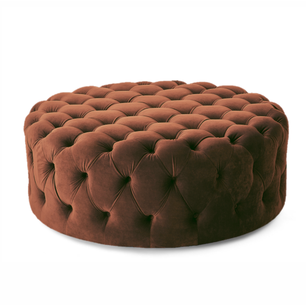 Willow | Round Ottoman Footstool with Tufted Cushions - Banana Home