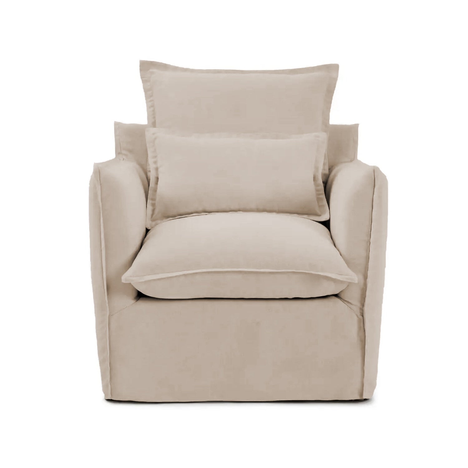 Coastal | Linen Style Slipcovered Feather Armchair Sofa