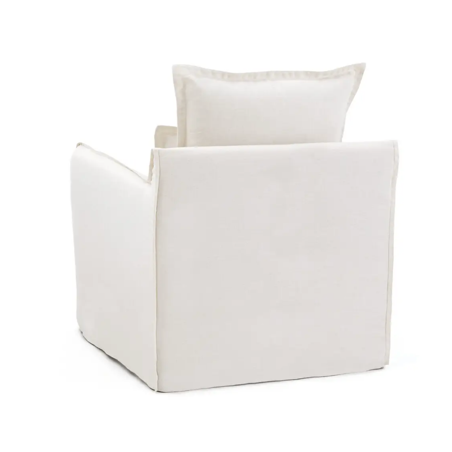 Coastal | Linen Style Slipcovered Feather 1 Seater Sofa - Banana Home