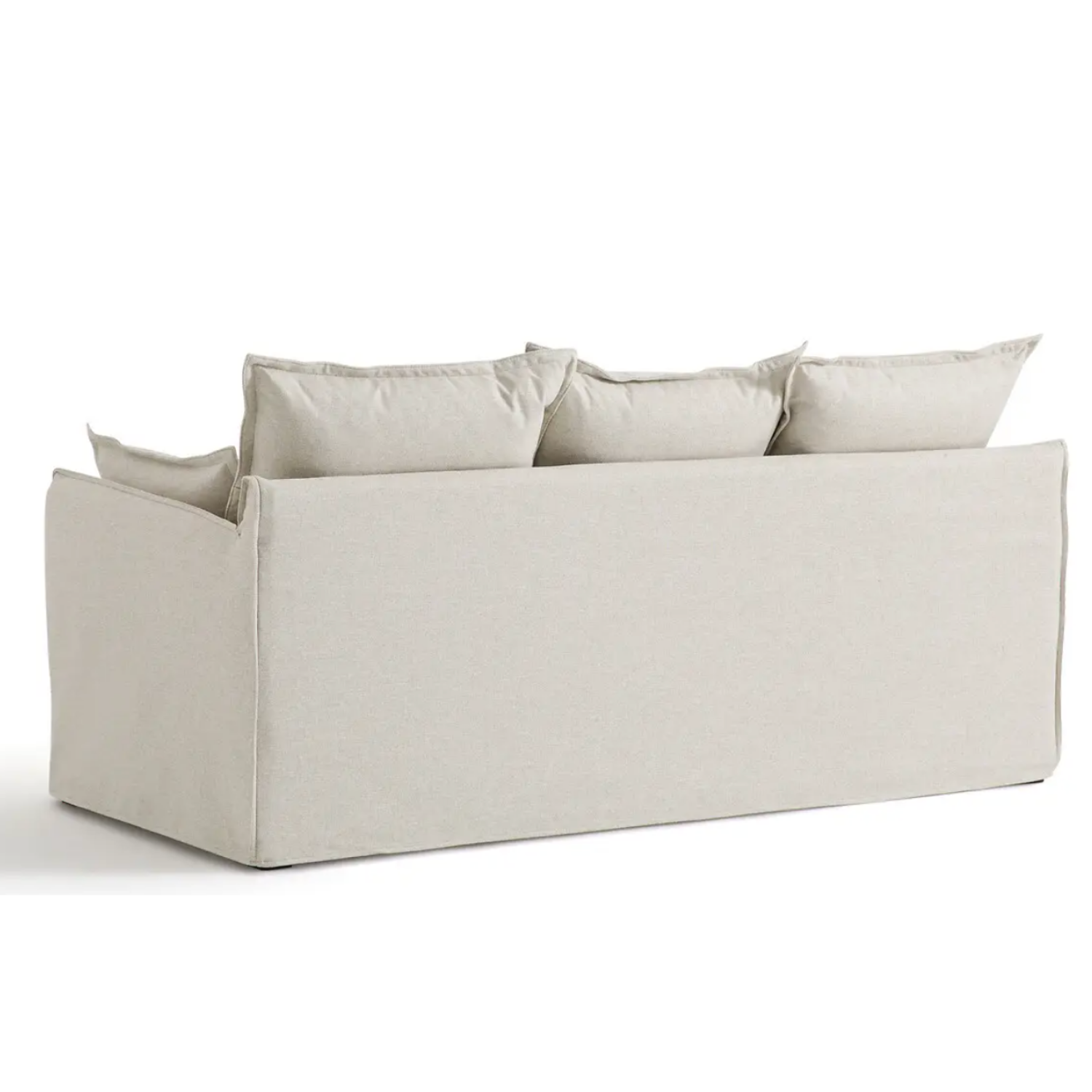 Coastal | Linen Style Slipcovered Feather 3 Seater Sofa - Banana Home
